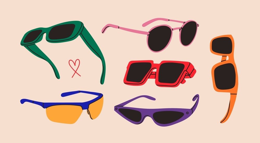 شکل فریم در تفاوت عینک آفتابی مردانه و زنانه